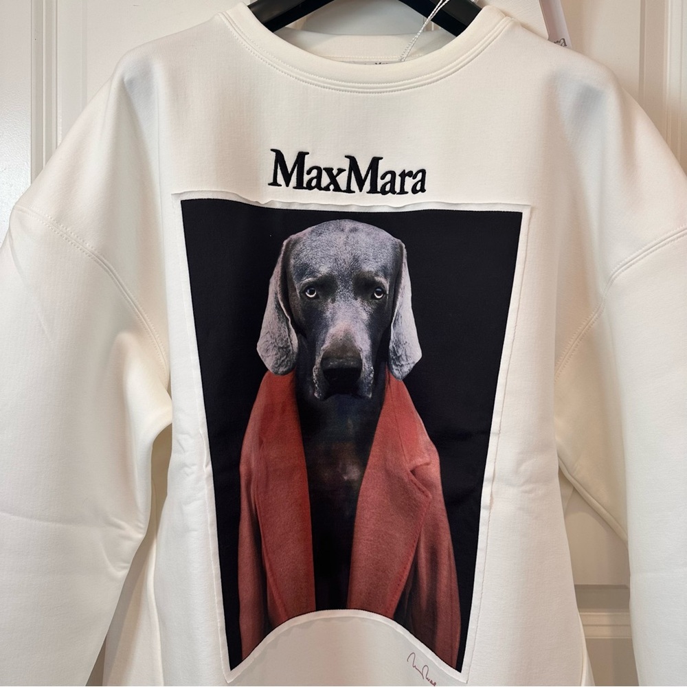 NWT MAX MARA X William Wegman Bacco Sweatshirt Size Small US4/6 Spring/ Fall - Picture 13 of 16